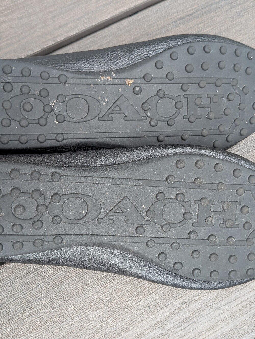 Coach Black Pebbled Leather Slip-On Loafers with Logo Plaque - Picture 6 of 11